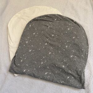 Two Snoo Bassinet Sheets (white and grey with stars)